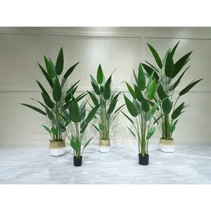 wholesale 180cm height with 28pcs leaves artificial bird of paradise flower plant bonsai for sale