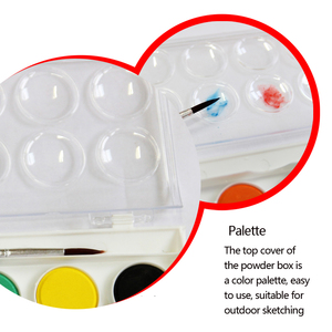 Xin Bowen 12 couleurs lumineuses non toxiques <span class=keywords><strong>aquarelle</strong></span> peinture gâteau <span class=keywords><strong>débutant</strong></span> étudiants solide eau couleur ensembles de peinture - Product Image 4