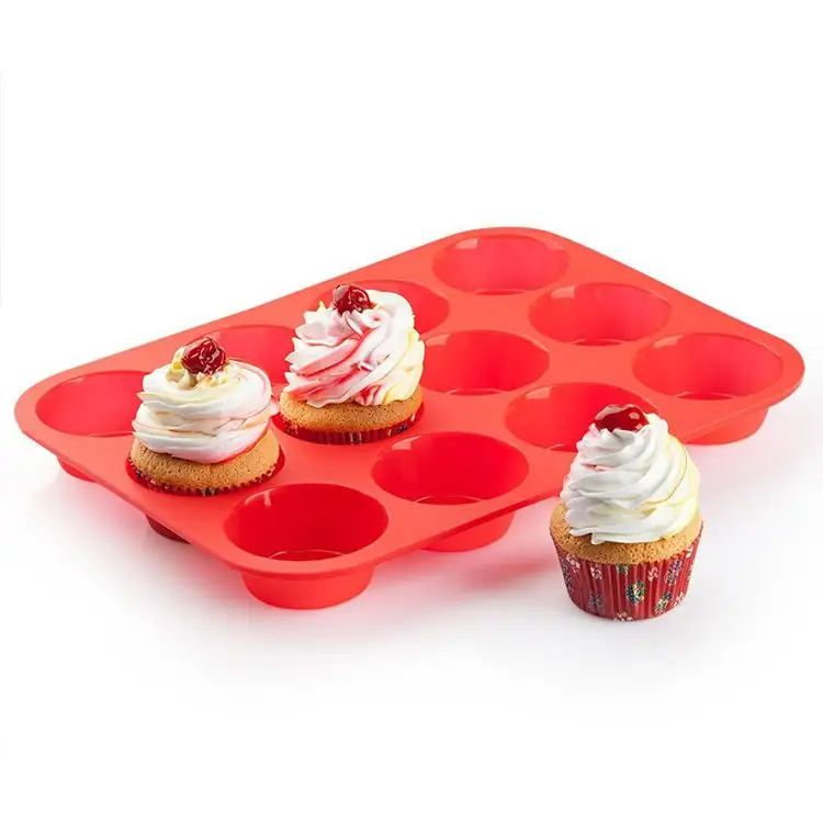100% Food Grade Not-Stick Cupcake Baking Mold Heat Resistant Microwave & Dishwasher Safe Food Grade Silicone Muffin Pan