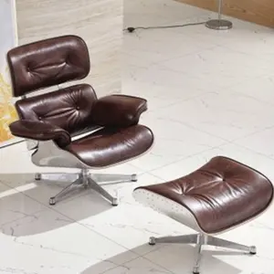 aviateur spitfire aluminium eames fauteuil avec pouf