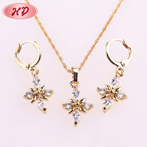 클래식 <span class=keywords><strong>18K</strong></span> 골드 도금 사우디 아라비아 세련된 보석 세트 - Product Image 1