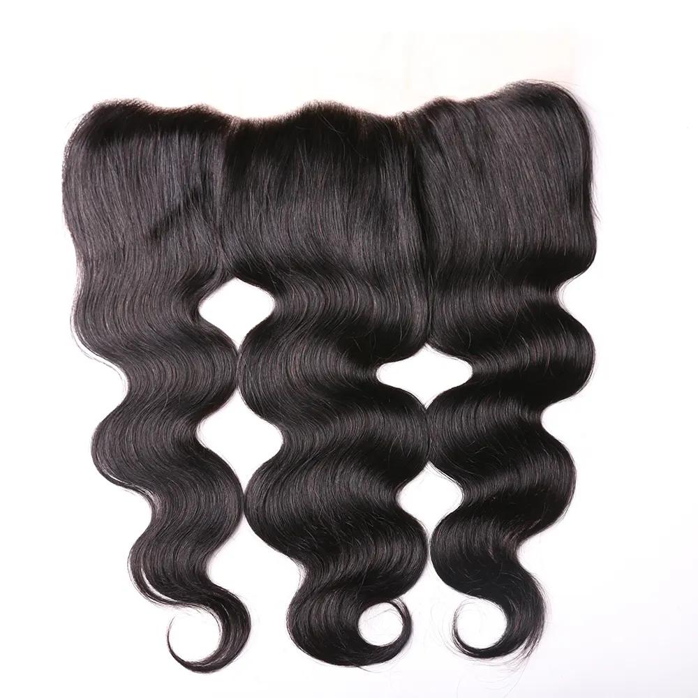 Quality And Quantity Assured Natural Color Body Wave 100% Human Hair Weave With Lace Closure With Baby Hair