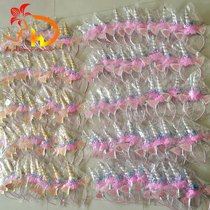 Offres Spéciales brillant licorne corne enfants fête d'anniversaire bandeau paillettes fleur coiffure <span class=keywords><strong>pour</strong></span> garçons et filles - Product Image 6