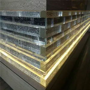 50*50*200Mm Sóng Bong Bóng Màu Trắng Tinh Thể Thủy Tinh Gạch Thủy Tinh Khối Cho Bảng Sử Dụng - Product Image 1