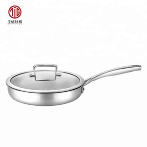 Poêle à frire ronde antiadhésive en titane, ustensile de cuisine, pour <span class=keywords><strong>Chef</strong></span> cuisinier, avec couvercle - Product Image 4
