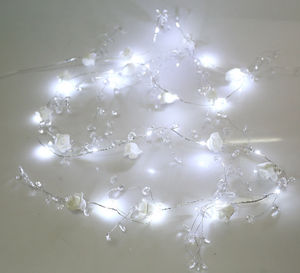 2m di bello messo LED Wired Rose & Acrilico Ghirlanda di Cristallo Spray - Product Image 1