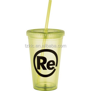 16 oz. Doppia Parete di Scintillio Bicchiere con Paglia - Product Image 4