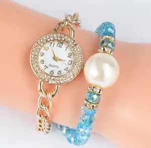 Новейшие модные женские часы с жемчужным браслетом от китайского поставщика