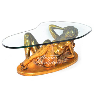 아름다운 여자 청동 조각 커피 테이블 - Product Image 4