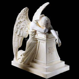 <span class=keywords><strong>Monument</strong></span> funéraire en pierre sculptée à la main, pierre tombale en marbre, statue d'ange - Product Image 2