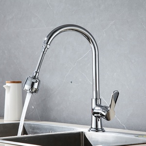 Nanan Mitigeur de cuisine en laiton à poignée unique Design contemporain Noyau de valve en céramique Tuyau <span class=keywords><strong>flexible</strong></span> Robinets d'eau <span class=keywords><strong>pour</strong></span> évier Pulvérisateur simple - Product Image 3