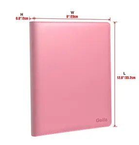 Business high quality organizer leather cover custom file folder with letter-sized writing note pad