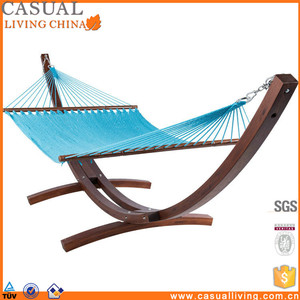 Comodo ed economico colore blu Corda di Cotone Amaca con stand in legno