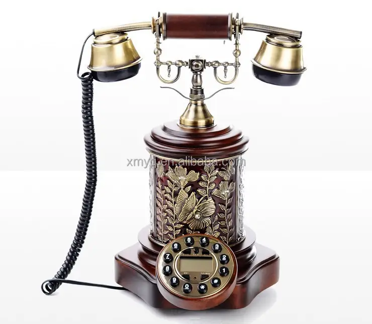 Décor de bureau pour téléphone en bois naturel, décoration artisanale Antique faite à la main