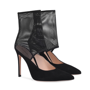 Ultimi Modelli di Scarpe Estive e Primaverili da Donna con Tacco Alto, Stivali Sexy con Tacco a Spillo, Stivaletti in Rete con Punta a Spillo Neri - Product Image 2