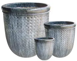 Rotondo Satinato Esterno In Ceramica In Ceramica per la Decorazione Della Casa e Gadern, Vasi Da Giardino, Viet Nam Vasi di Ceramica