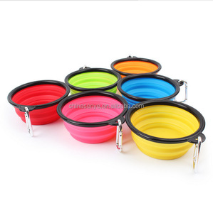 Tigela de alimentação dobrável para animais, portátil, cão, gato, viagem, acampamento, alimentador de água com gancho - Product Image 3