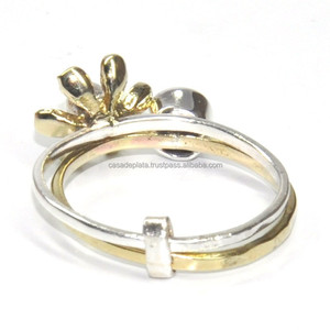 Piedra preciosa de iolita redonda facetada. Anillo de diseñador de Plata de Ley 925 Joyería fina de estilo clásico para regalo de fiesta de compromiso de boda - Product Image 3
