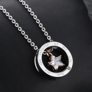 En gros De Mode Amant Pendentifs avec logo Vous sont le Favori de Ma Vie En Acier Inoxydable Ronde Étoiles Couple Colliers - Product Image 4