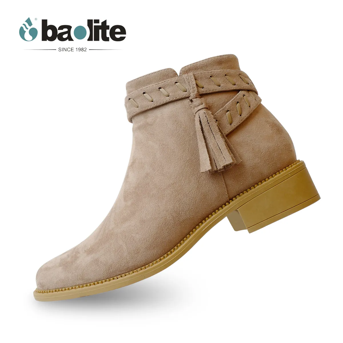 Baolite Elegant lady gentle style women's boots ankle boots with tassel