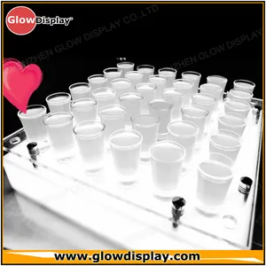 China Supplier Acrylic LED Lighted Shot Glasses Serving Tray