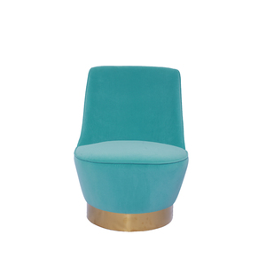Không Có Mặt Lưng Cao Màu Xanh Nhung Ghế Nhỏ Bọc Ghế Xoay - Product Image 2