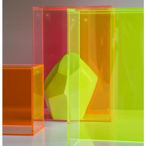 Neon treo Acrylic Beanie bé hiển thị hộp tường Acrylic Bộ sưu tập hiển thị trường hợp huỳnh quang Neon màu vàng bóng hộp - Product Image 4