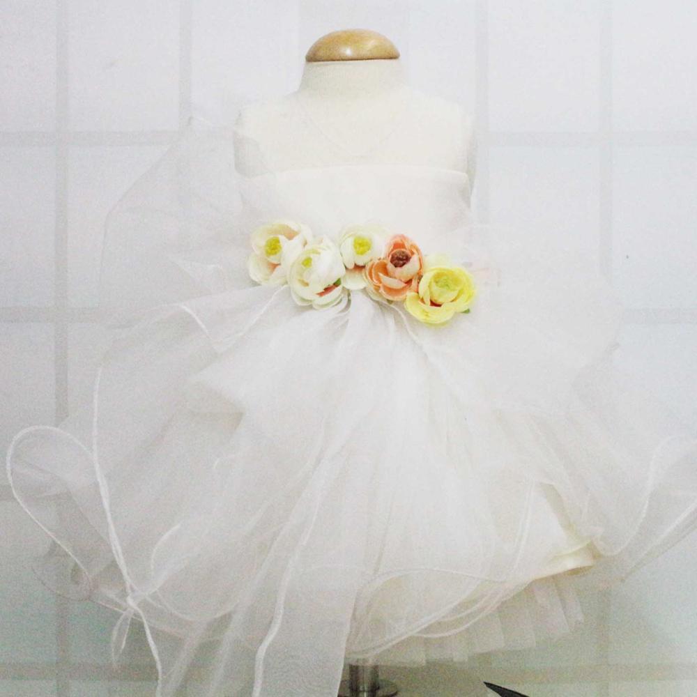 Новый дизайн, модное вечерние платье цветочный дизайн для маленьких девочек