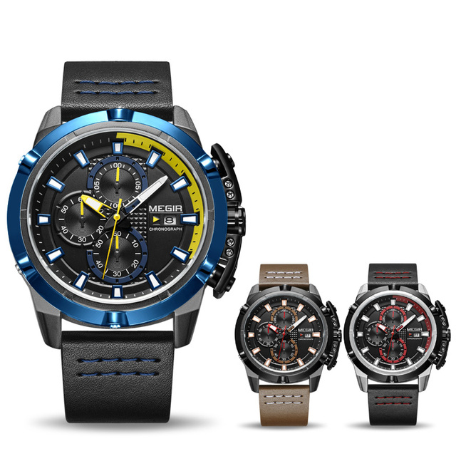 MEGIR 2062 Creative Sport Watch Men Relogio Masculino Fashion Brand Luxury Quartz Chronograph Wrist Watches