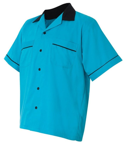 Custom <strong>Mens</strong> Work Rockabilly Style Cotton Short Sleeve <strong>Bowling</strong> <strong>Shirts</strong> - Product Image 2