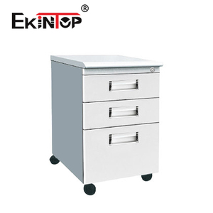 Ekintop sous bureau petit tiroir armoire en bois avec 3 <span class=keywords><strong>tiroirs</strong></span> <span class=keywords><strong>sur</strong></span> roulettes - Product Image 4