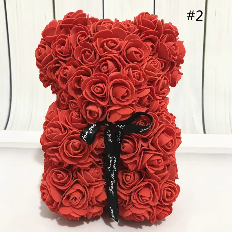 Di vendita caldo Per Sempre di Monroe Rosa Teddy Bear Regalo Fidanzata Regalo di San Valentino Orso fatto di Rose 25 centimetri con contenitore di regalo