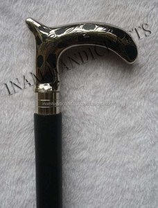 Yinam — bâtons de marche en bois faits à la main, avec manche en laiton et métal, par un styliste, nouveauté - Product Image 4