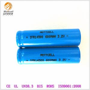 Baterías recargables lifepo4 IFR 14500 600 mAh 3.2 V para la gama alta de productos digitales - Product Image 6