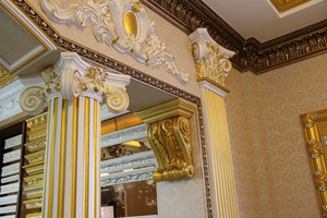 Bán Cột Phẳng Polyurethane Cột La Mã Màu Trắng Và Vàng - Product Image 3