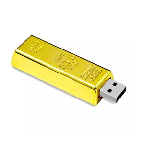 थोक सोने की पट्टी यूएसबी मेमोरी स्टिक धातु फ्लैश ड्राइव मेमोरी 4GB