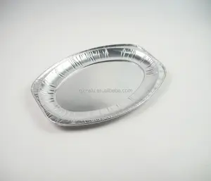 Sekali Pakai Oval Aluminium Foil Piring 14''