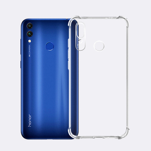 Crystal Clear 6D Stereo Suara Ekspor Tpu Lembut Empat Sudut Kantung Udara Anti-Shock Kasus untuk Huawei Honor 8c X8 X9 X7 Penutup Tpu