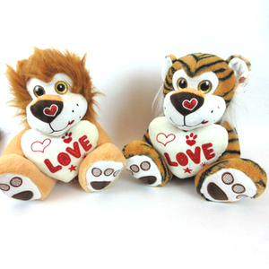 Personnalisé Valentine lion/<span class=keywords><strong>tigre</strong></span>/léopard en peluche <span class=keywords><strong>animal</strong></span> en peluche jouets - Product Image 2