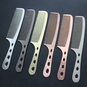 Suppliers Hairdressing Salon Aluminum Hair Cutting Comb with Handle