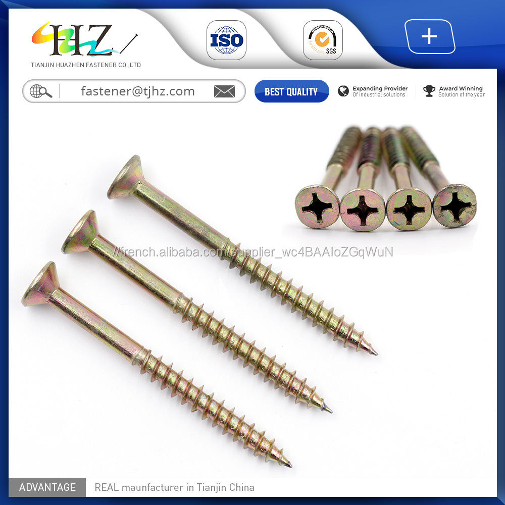 Chine Machine Attaches Grub Fraisée Tête de Zinc Plaqué Vis Agglo