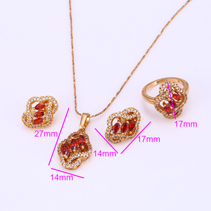 61710 و Xuping الفاخرة مجوهرات الزفاف مجموعات الزفاف الثمينة 18k الذهب ثلاث قطع مجموعة مجوهرات سعر المصنع
