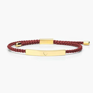 Braccialetto con barra curva in <span class=keywords><strong>oro</strong></span> in acciaio inossidabile più venduto <span class=keywords><strong>bracciale</strong></span> con corda regolabile intrecciata a mano con cuore inciso per le donne - Product Image 1