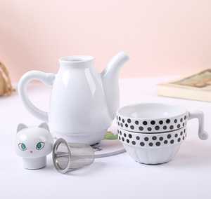 Théière en céramique noire mignonne en forme de chat, théière <span class=keywords><strong>Kyusu</strong></span> japonaise, taille et forme personnalisables - Product Image 3