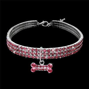 قلادة عصرية للكلاب والحيوانات الأليفة قلادة من الكريستال وحجر الراين وطوق فخم للقطط - Product Image 5