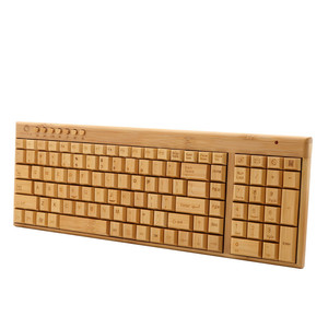 Promoción, Oferta, Buen <span class=keywords><strong>Precio</strong></span>, Nuevo Teclado Inalámbrico Ergonómico de Bambú de Tamaño Completo con Interfaz USB para Uso en Computadoras Portátiles y de Escritorio - Product Image 1