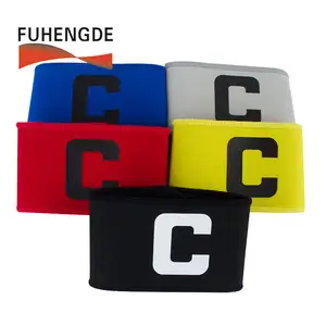 Hook Loop Fastener Elastische C Gedrukt Team Sport Wedstrijd Captain Armband in Geel blauw rood zwart