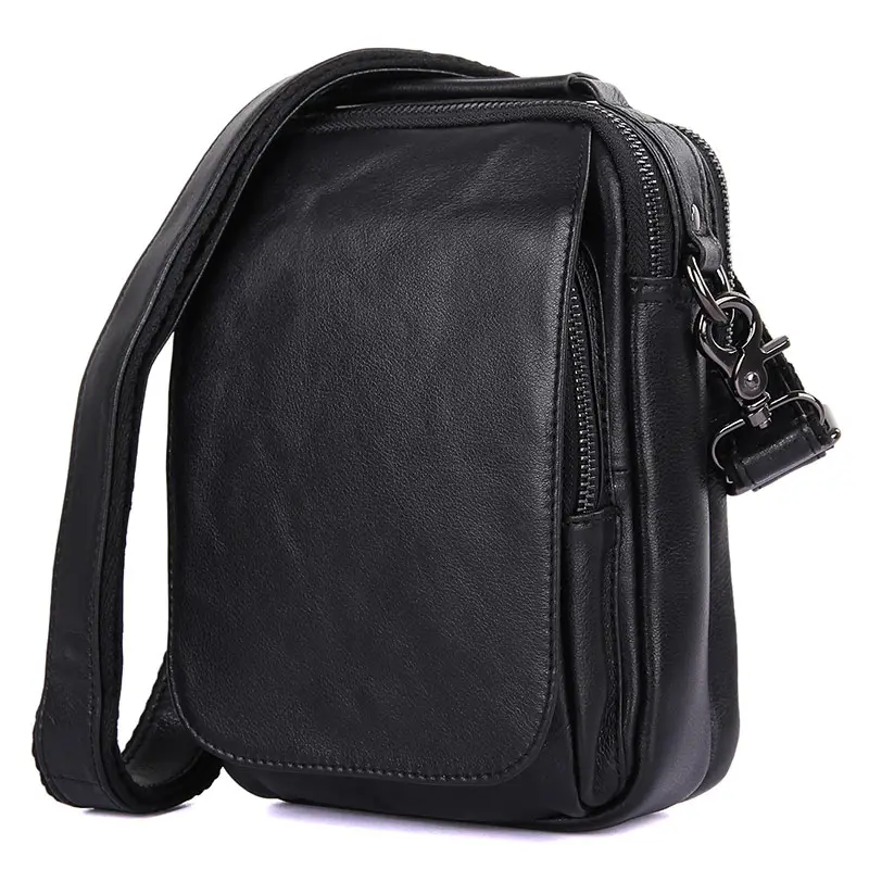 Özelleştirilmiş toptan saf inek derisi tasarımcı özel baskılı Logo deri erkek lüks omuzdan askili çanta günlük seyahat askılı çanta