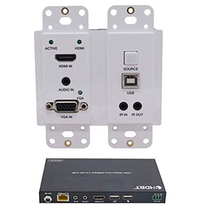 2-Gang Decora-style plaque murale HDMI VGA 4K UHD 18Gbps HDBaseT HDMI/MDP/RS232 plaque murale émetteur/récepteur <span class=keywords><strong>Kit</strong></span>