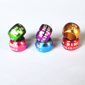 Zwarte CNC-gefreesde aluminium O-ring metalen vogelidentificatiepootring 8mm 0,7g milieuvriendelijk voor duivenpootband - Product Image 3